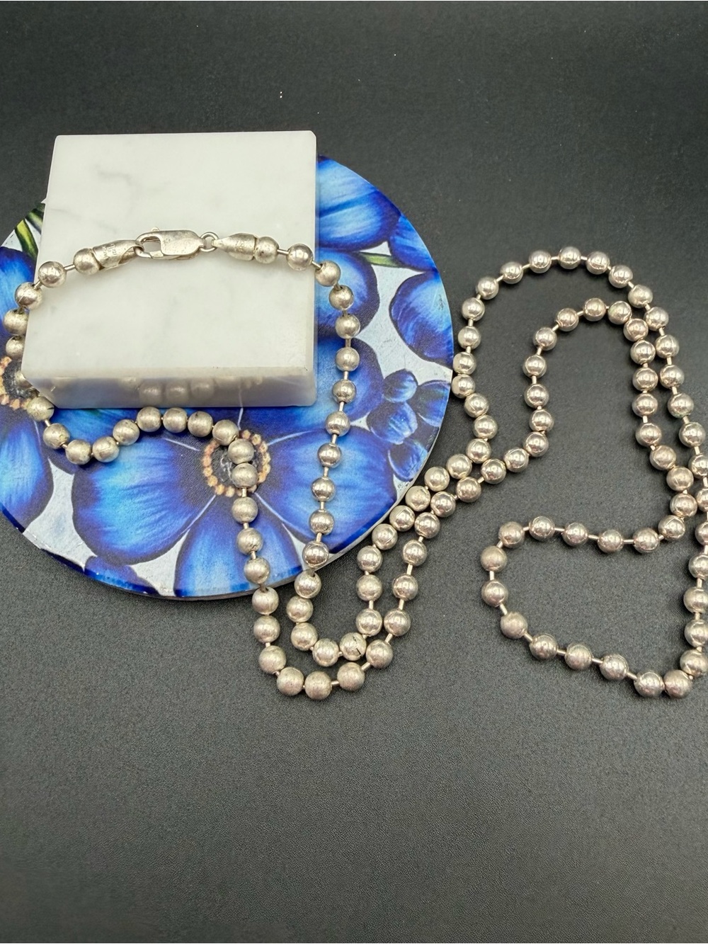 Milor 925 Sterling Silver 32” Ball Chain Necklace #S73
